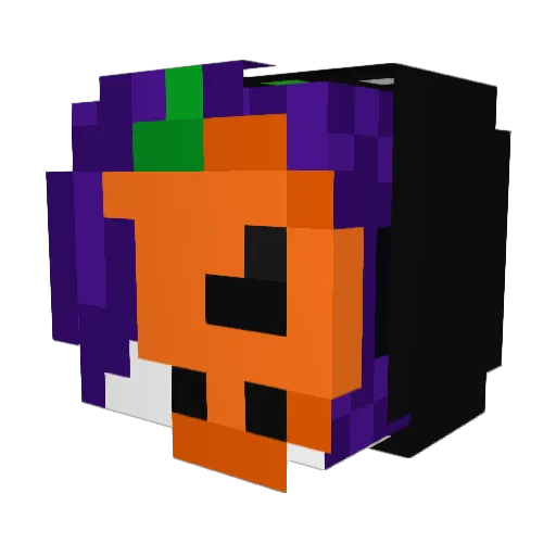 Purplox Minecraft avatar head, 3D render