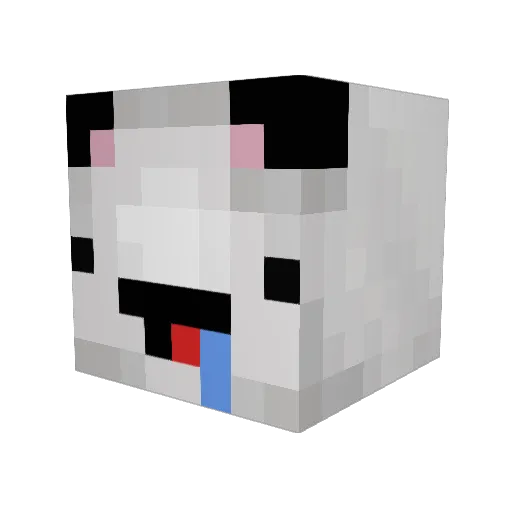 Purplyyyy Minecraft avatar head, 3D render