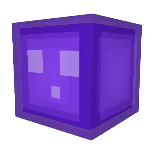 Purpppple Minecraft avatar head, 3D render