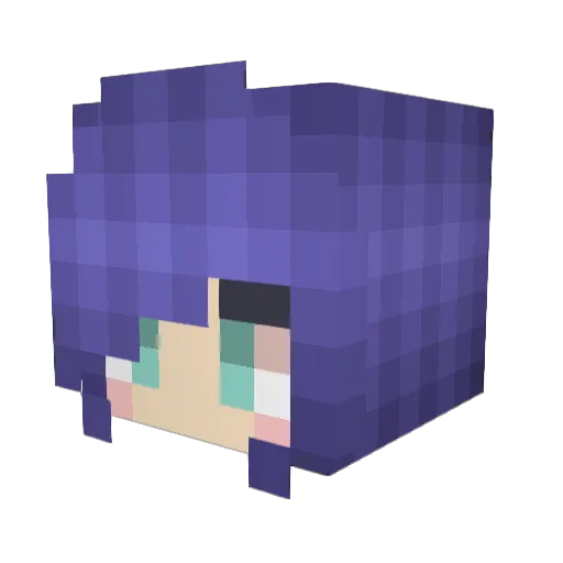 PurpuraFlore Minecraft avatar head, 3D render