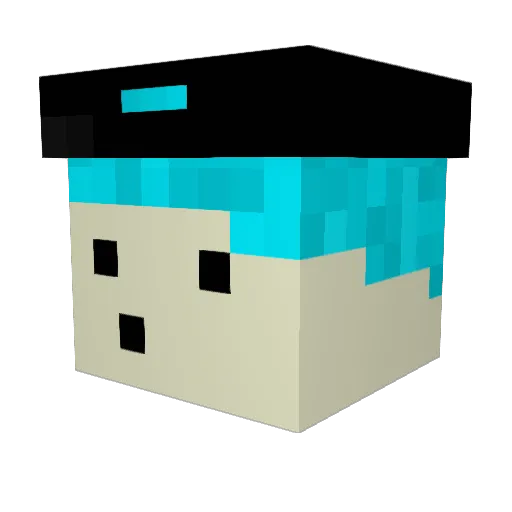 Purpurepl Minecraft avatar head, 3D render