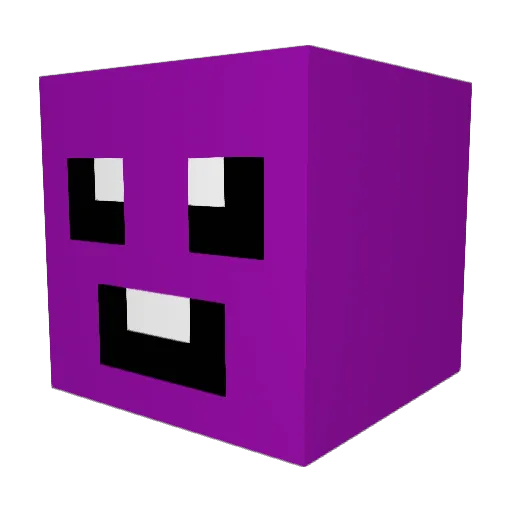 PurpurowyGaming Minecraft avatar head, 3D render