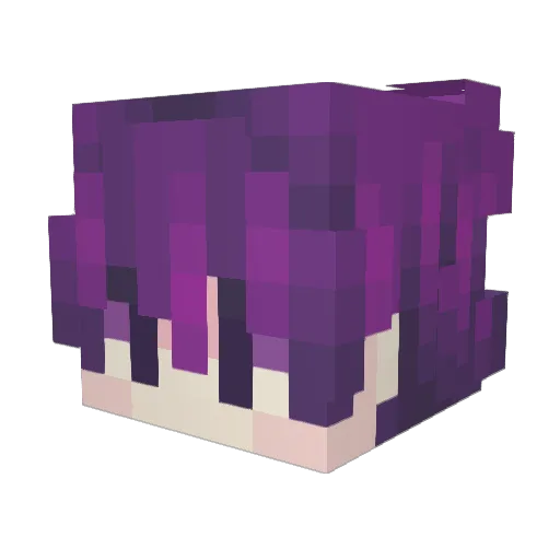 Purpurowy_ Minecraft avatar head, 3D render