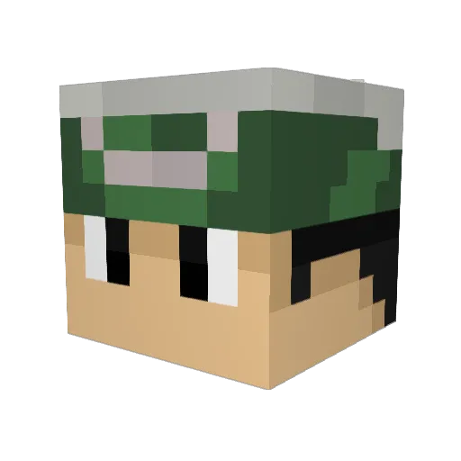Purqaaayy Minecraft avatar head, 3D render