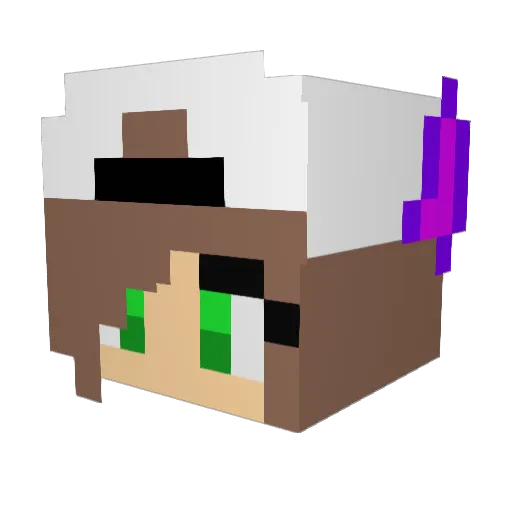 PurrCHAN Minecraft avatar head, 3D render