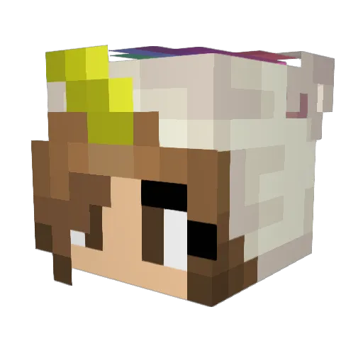 PurrDee Minecraft avatar head, 3D render