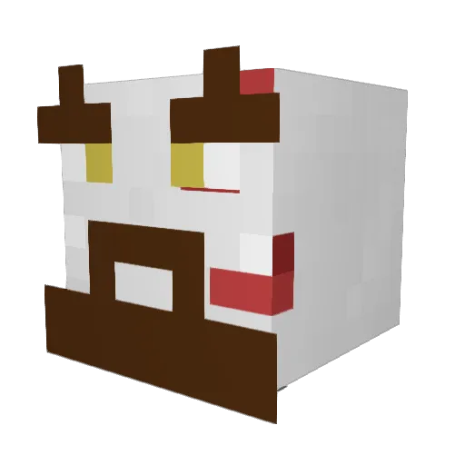 Purreke Minecraft avatar head, 3D render