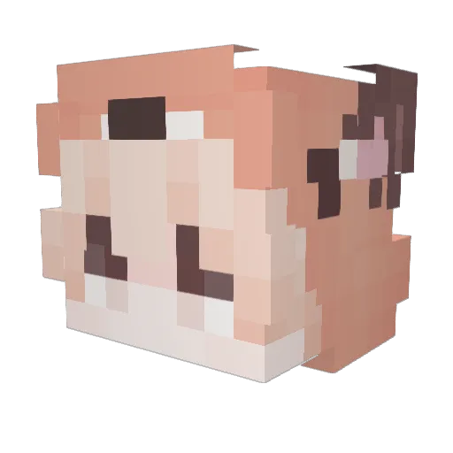 Purrlight Minecraft avatar head, 3D render