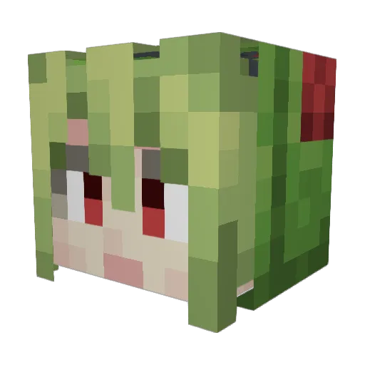 Purrreli Minecraft avatar head, 3D render