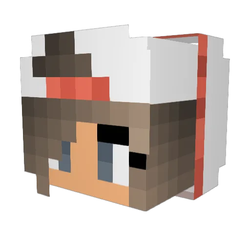 Purrrfect Minecraft avatar head, 3D render
