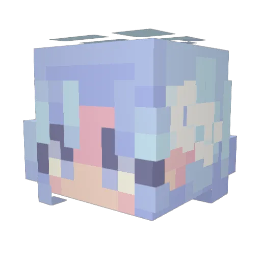 Purrrsephone Minecraft avatar head, 3D render