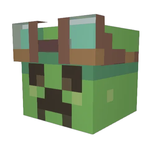 Pursurin Minecraft avatar head, 3D render