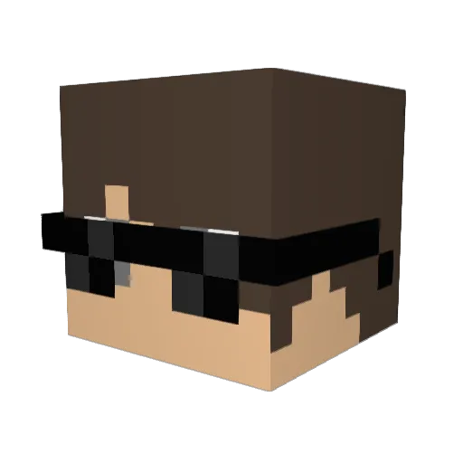 Pursus Minecraft avatar head, 3D render
