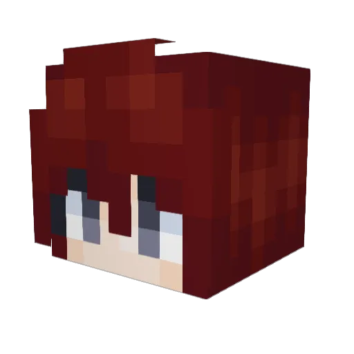 Purvurt Minecraft avatar head, 3D render