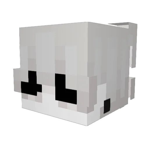 Purypeel Minecraft avatar head, 3D render