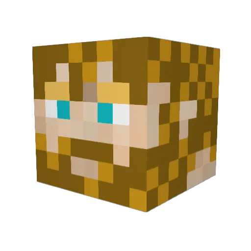 PushkaCom Minecraft avatar head, 3D render