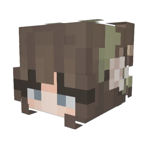 Pusina10 Minecraft avatar head, 3D render