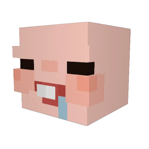 PuskIVirtuve Minecraft avatar head, 3D render