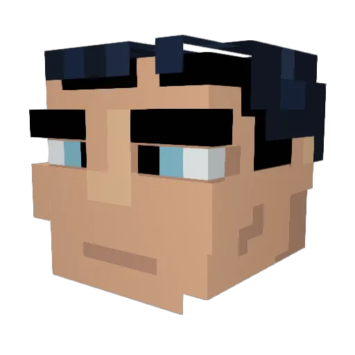 PusssssyFoot Minecraft avatar head, 3D render