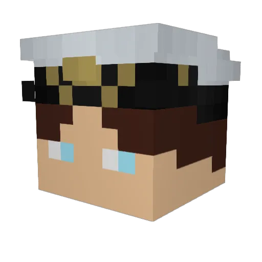 Pustablume Minecraft avatar head, 3D render