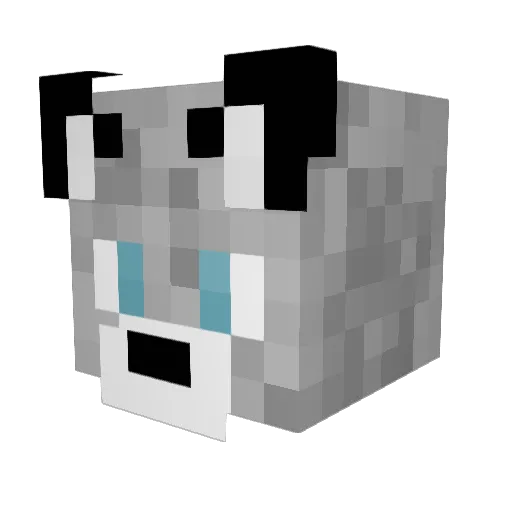 Pustee Minecraft avatar head, 3D render