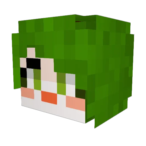 Putapple Minecraft avatar head, 3D render