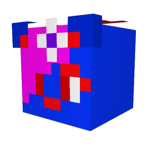 PutinPaw Minecraft avatar head, 3D render