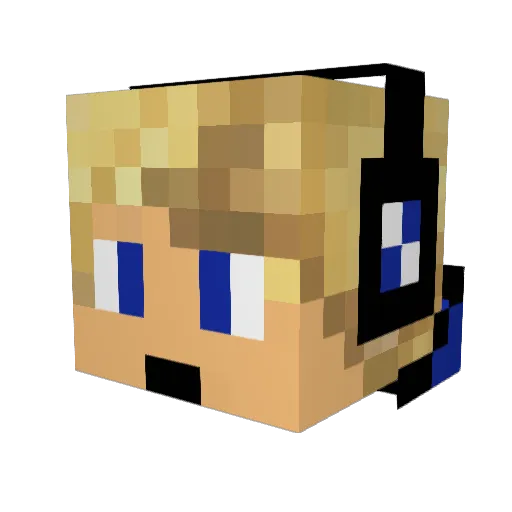 PuuU3 Minecraft avatar head, 3D render