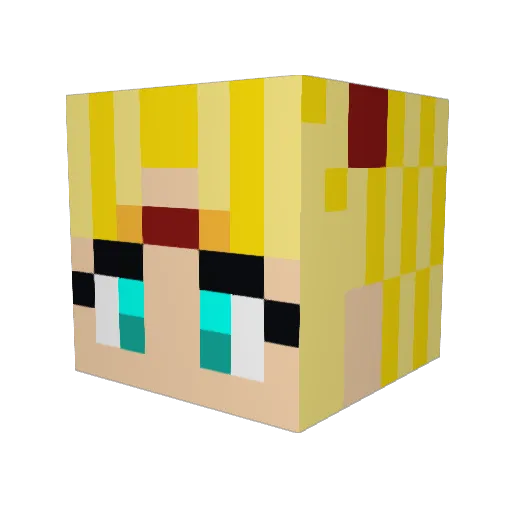 Puumpkkinn Minecraft avatar head, 3D render