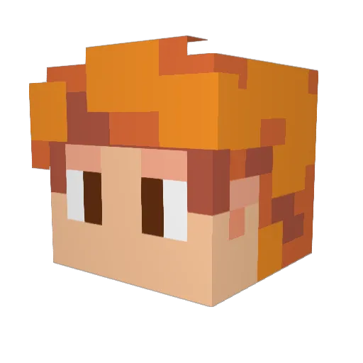 Puvmo Minecraft avatar head, 3D render
