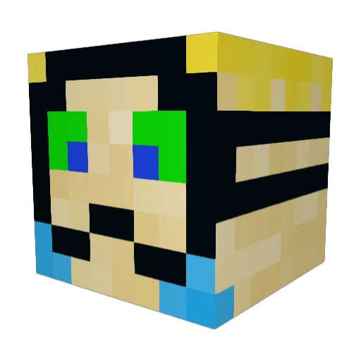 Puzzleboy Minecraft avatar head, 3D render