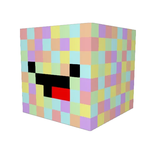 Puzzlebrick Minecraft avatar head, 3D render