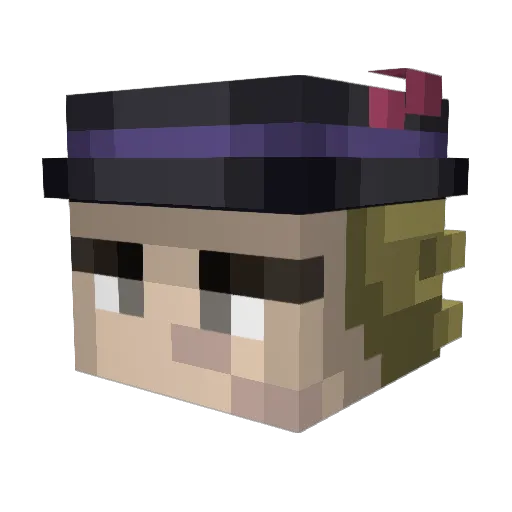 Puzzy_Wizard Minecraft avatar head, 3D render