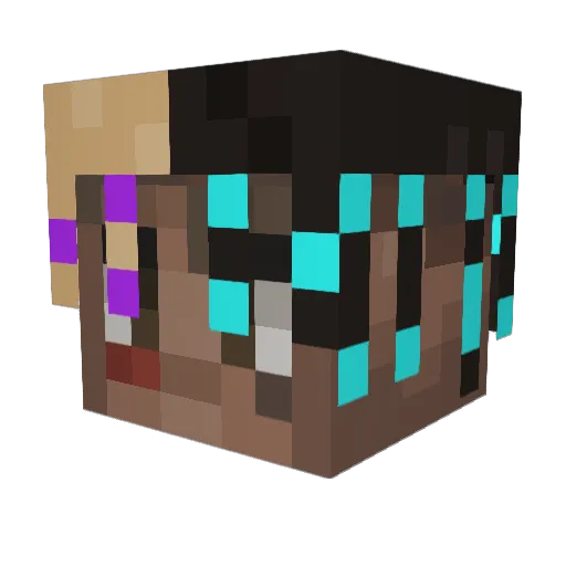 PvP_Monster_ Minecraft avatar head, 3D render
