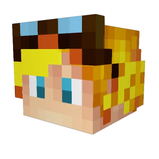 Pvam Minecraft avatar head, 3D render