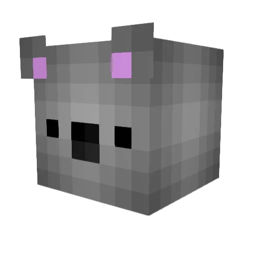 Pvccy Minecraft avatar head, 3D render