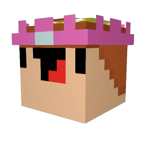 Pvper Minecraft avatar head, 3D render