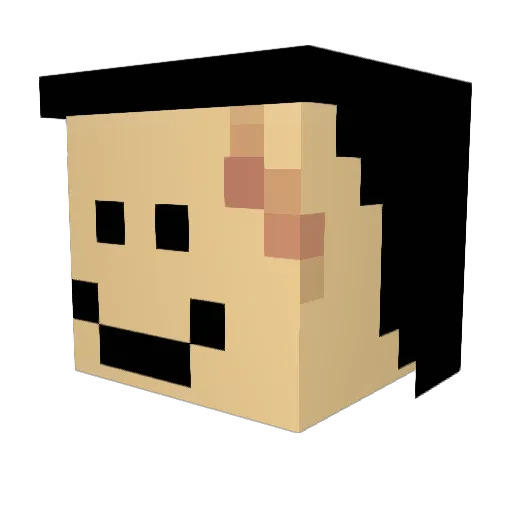 Pvppis Minecraft avatar head, 3D render