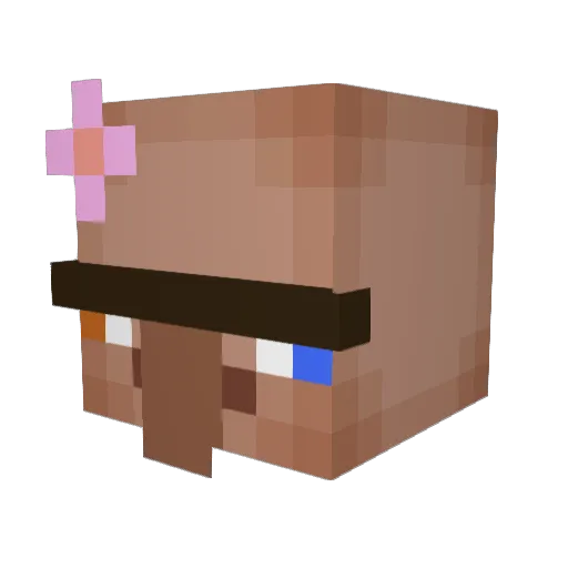 Pvpy Minecraft avatar head, 3D render