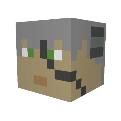 PvtDeidara Minecraft avatar head, 3D render