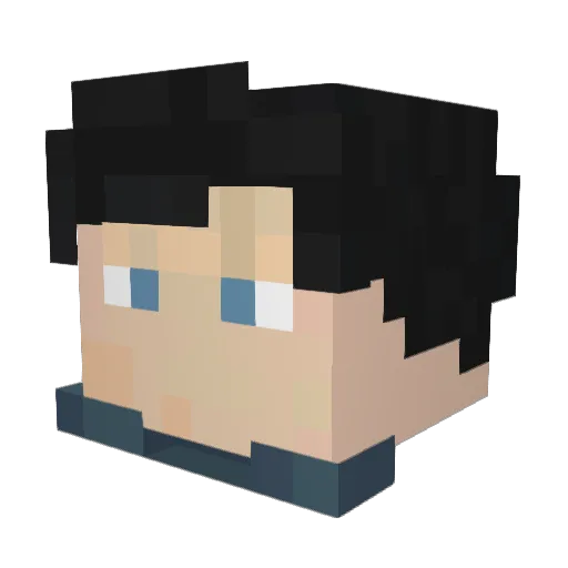PwNaL Minecraft avatar head, 3D render