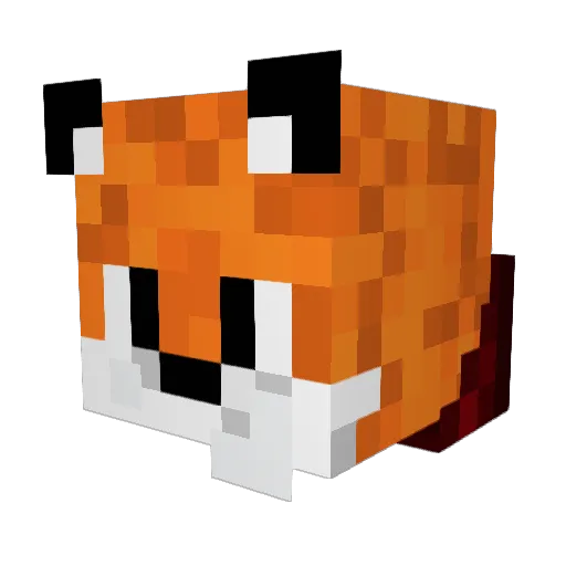 Pw_Fox Minecraft avatar head, 3D render