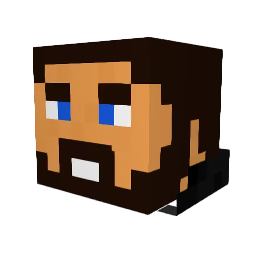 Pw_wal Minecraft avatar head, 3D render