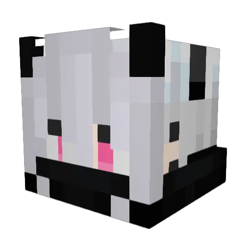 Pwety Minecraft avatar head, 3D render