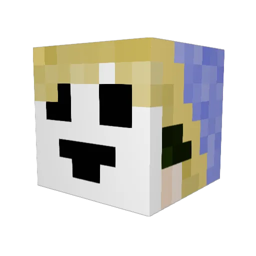 Pwipiop Minecraft avatar head, 3D render