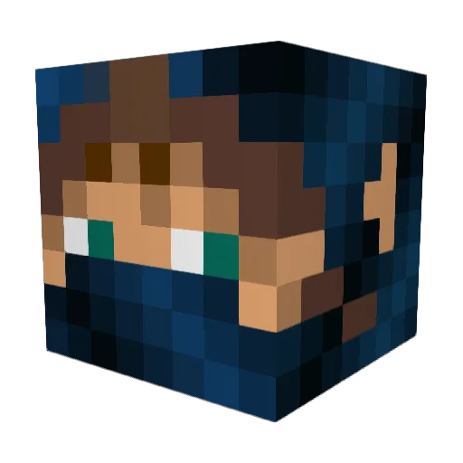 Pwnaliscious Minecraft avatar head, 3D render