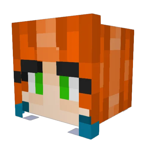 PwnyjK Minecraft avatar head, 3D render