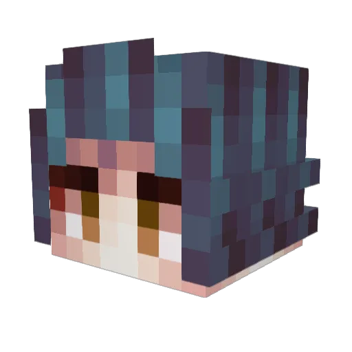 Pwrood Minecraft avatar head, 3D render
