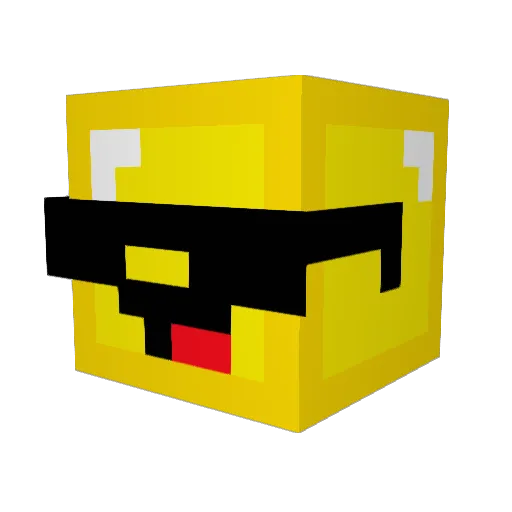 Pwuurple Minecraft avatar head, 3D render
