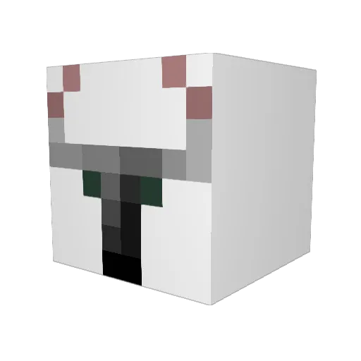 Pwvu Minecraft avatar head, 3D render